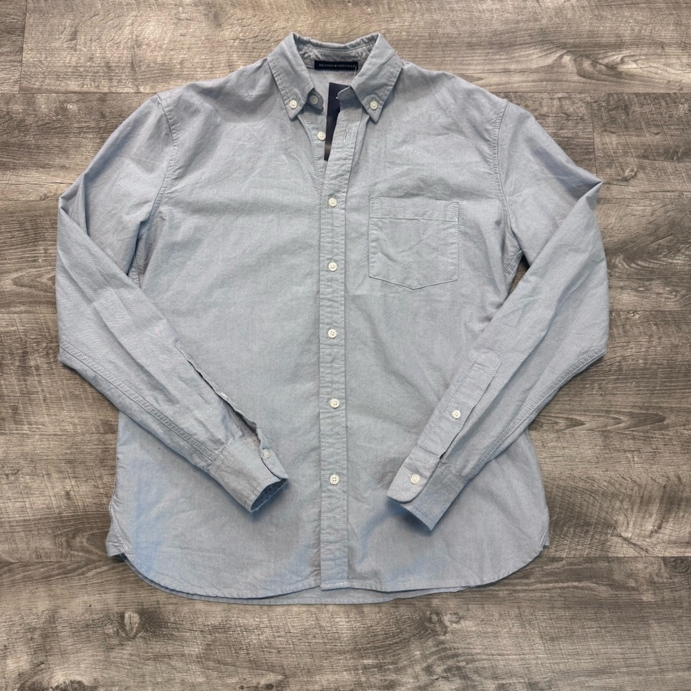 NWT Brandy Melville Light Blue Collared Long Sleeve Button Down Shirt Womens OS
